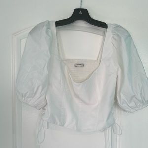 Puff sleeve side tie corseted Abercrombie and fitch shirt(never worn)